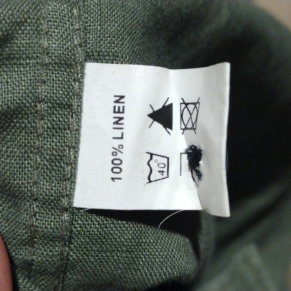 Olive Green 100% linen Sleeveless Button Down Camixa Top XS - Picture 5 of 6